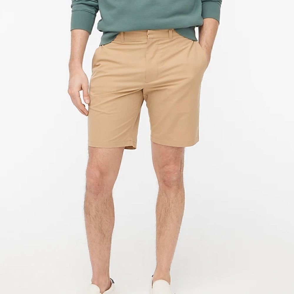 Mens J Crew Gramercy Khaki Color Chino Shorts size 36 Like New